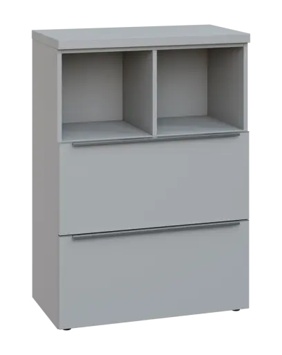 SIN 3 - 82ZN kancelářská skříň, 2-zásuvková/nika, 1120x800x400, šedá